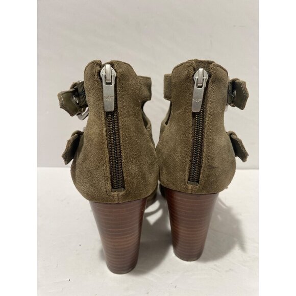 Marc Fisher Calinda Buckle Gladiator Sandals Green Suede Size 7 Block Heels - Picture 3 of 7